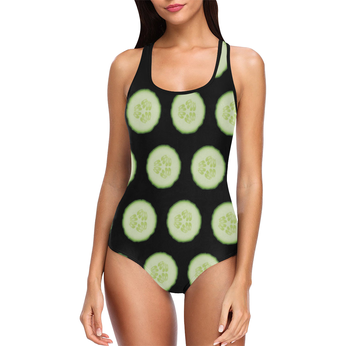 Cucumber Pattern Print Design CC02 Women Swimsuit