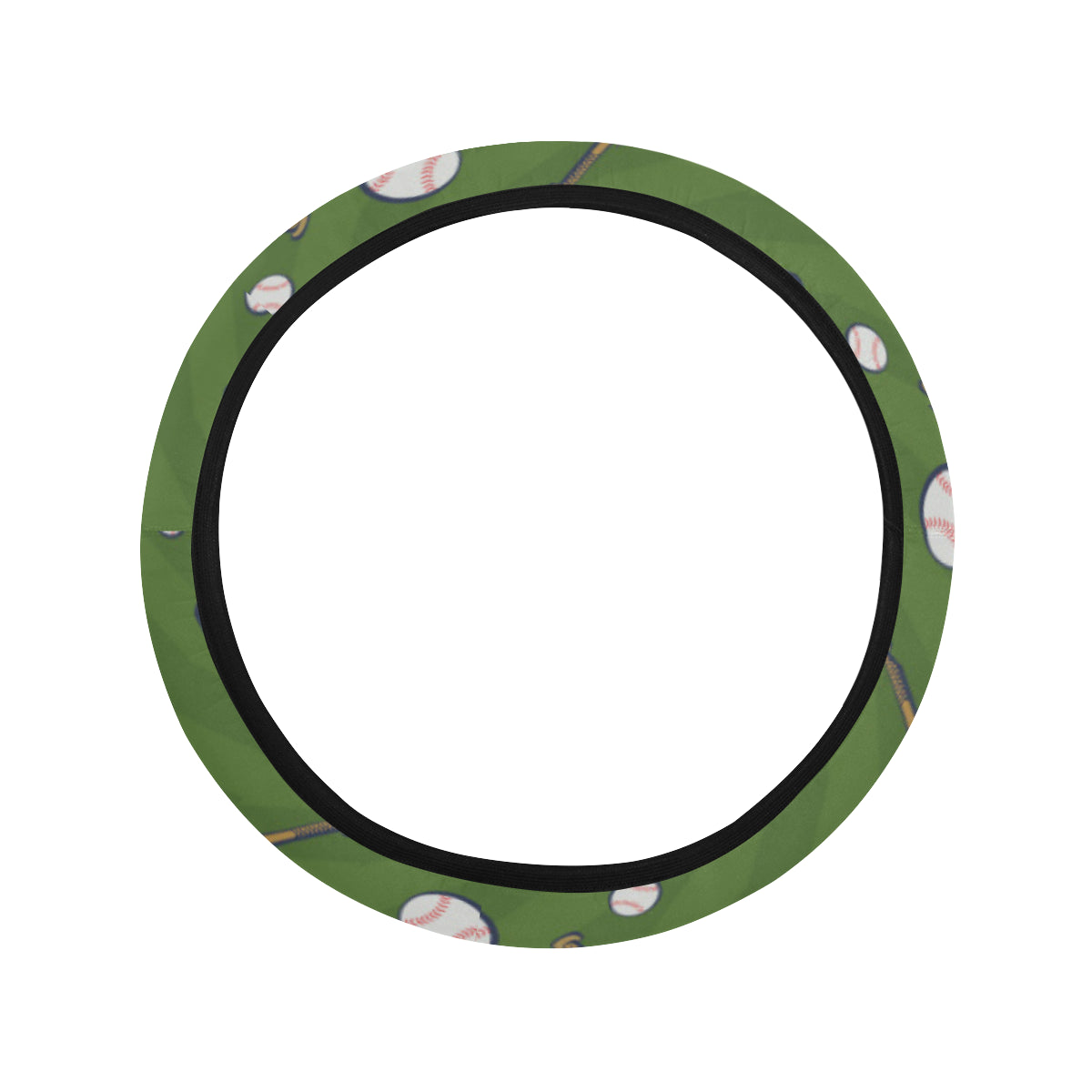 Baseball Pattern Print Design 02 Steering Wheel Cover with Elastic Edge