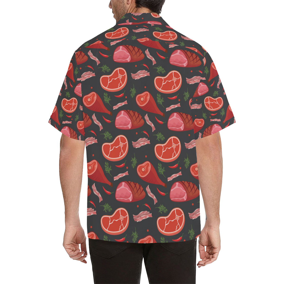 Meat Pattern Print Design 03 Men's Hawaiian Shirt