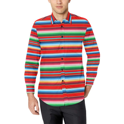 Serape Print Men's Long Sleeve Shirt