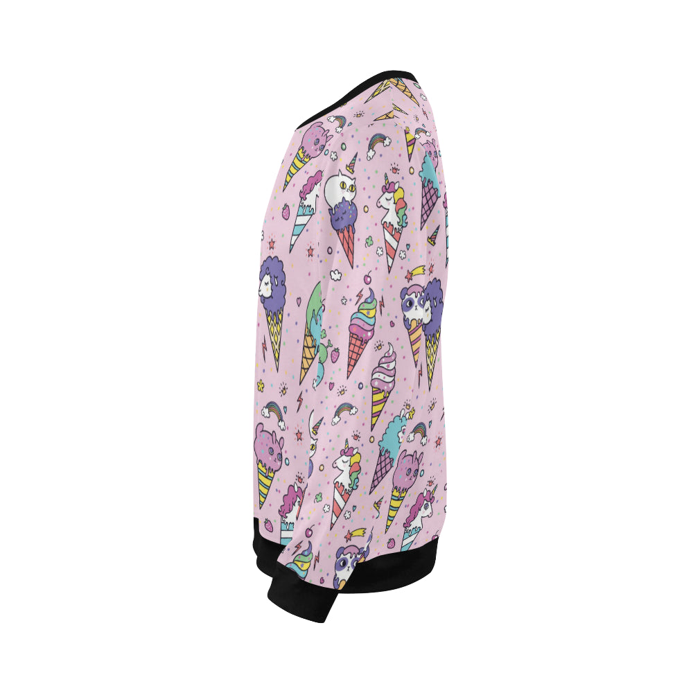 Ice Cream Pattern Print Design IC05 Men Long Sleeve Sweatshirt