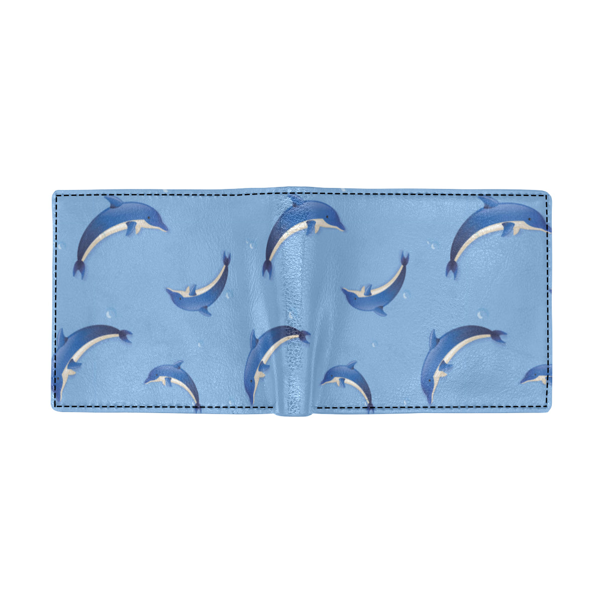 Dolphin Blue Print Men's ID Card Wallet