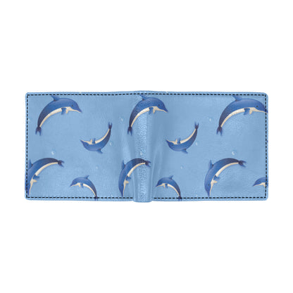 Dolphin Blue Print Men's ID Card Wallet