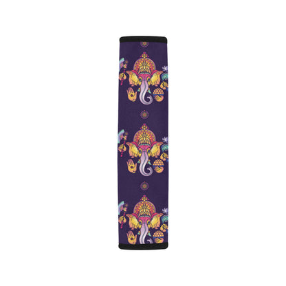 Ganesha Pattern Print Design 04 Car Seat Belt Cover
