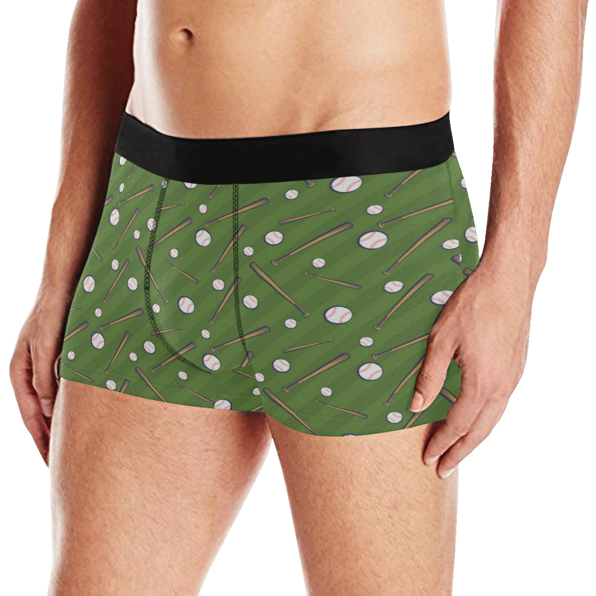 Baseball Pattern Print Design 02 Men's Boxer Briefs