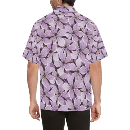 Lilac Pattern Print Design 01 Men's Hawaiian Shirt