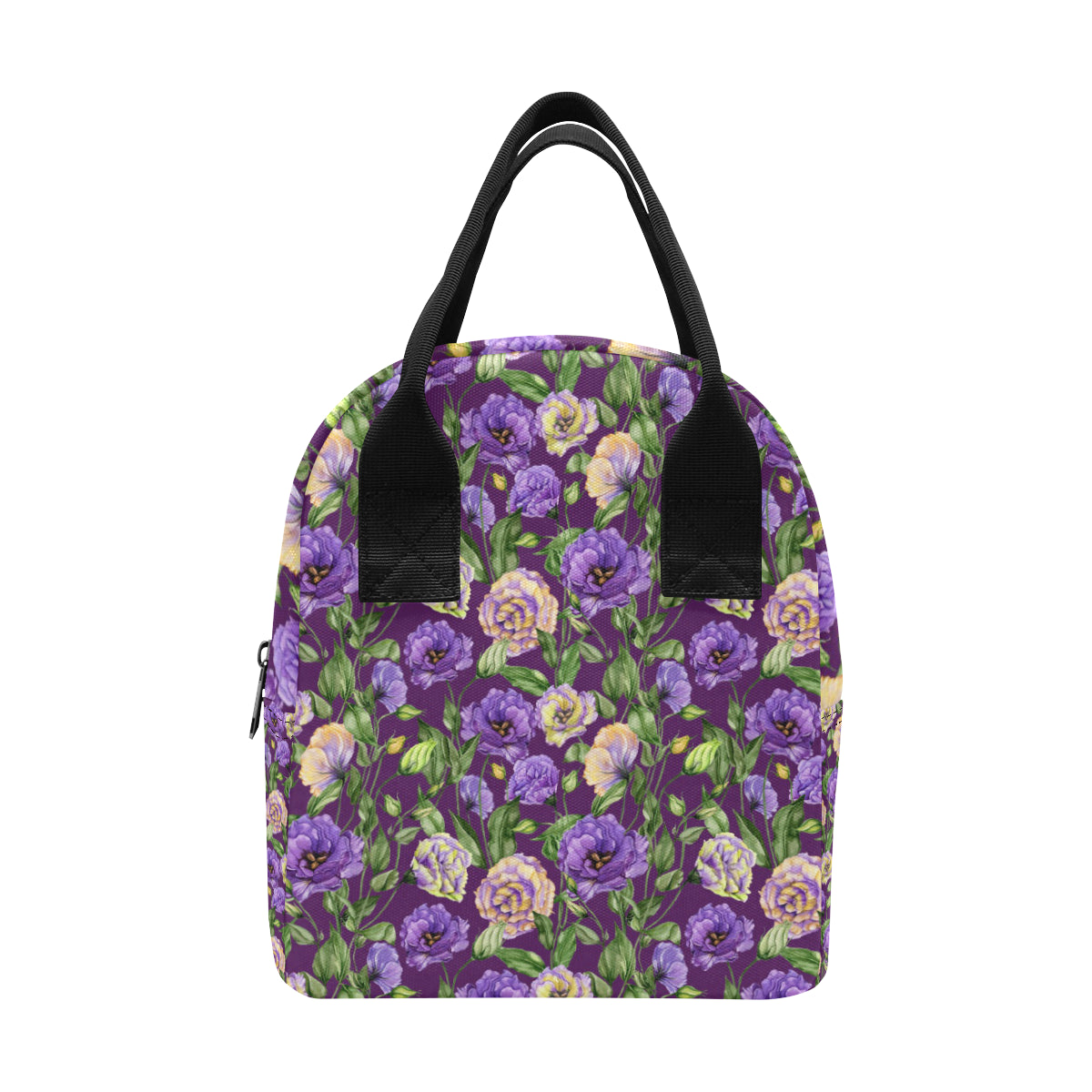 Lisianthus Pattern Print Design LT03 Insulated Lunch Bag