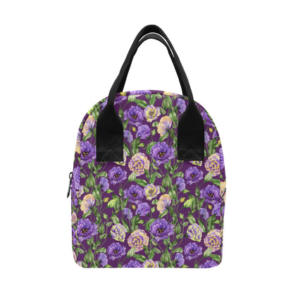 Lisianthus Pattern Print Design LT03 Insulated Lunch Bag