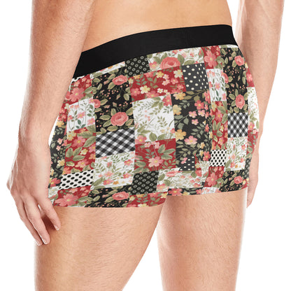 Patchwork Flower Pattern Print Design 03 Men's Boxer Briefs