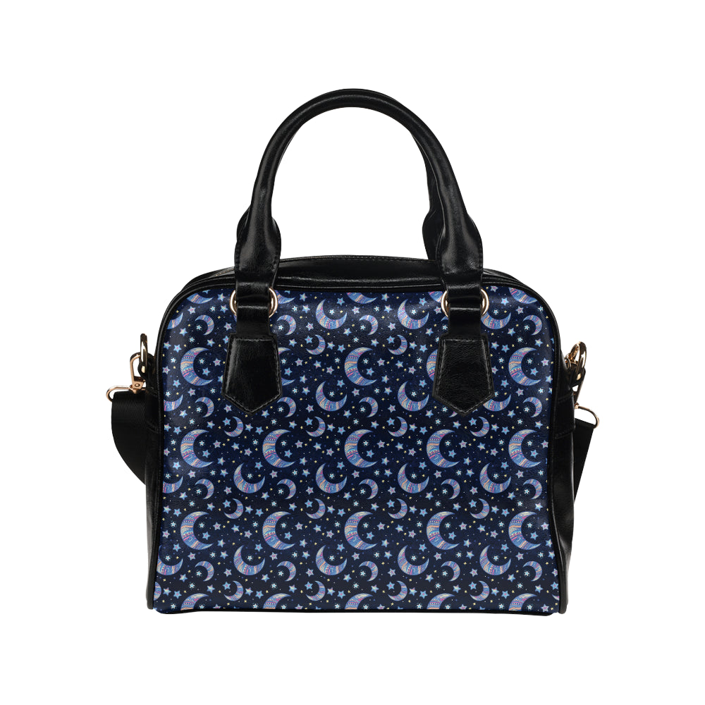 Celestial Moon Pattern Print Design 03 Shoulder Handbag