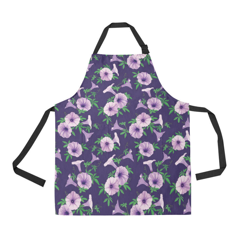 Morning Glory Pattern Print Design MG01 Apron with Pocket