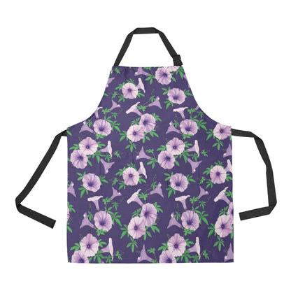 Morning Glory Pattern Print Design MG01 Apron with Pocket