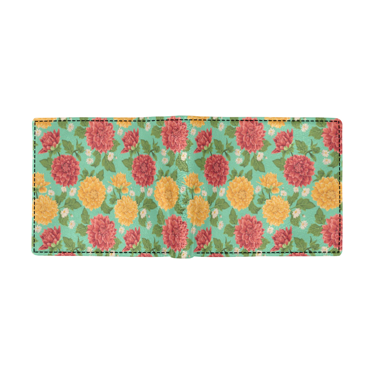 Dahlia Pattern Print Design DH011 Men's ID Card Wallet