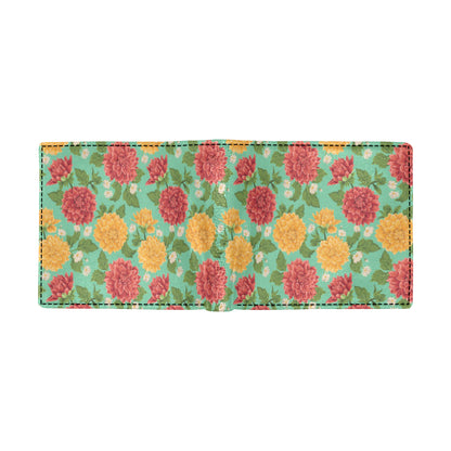Dahlia Pattern Print Design DH011 Men's ID Card Wallet