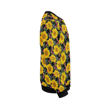 Sunflower Pattern Print Design SF014 Men Long Sleeve Sweatshirt