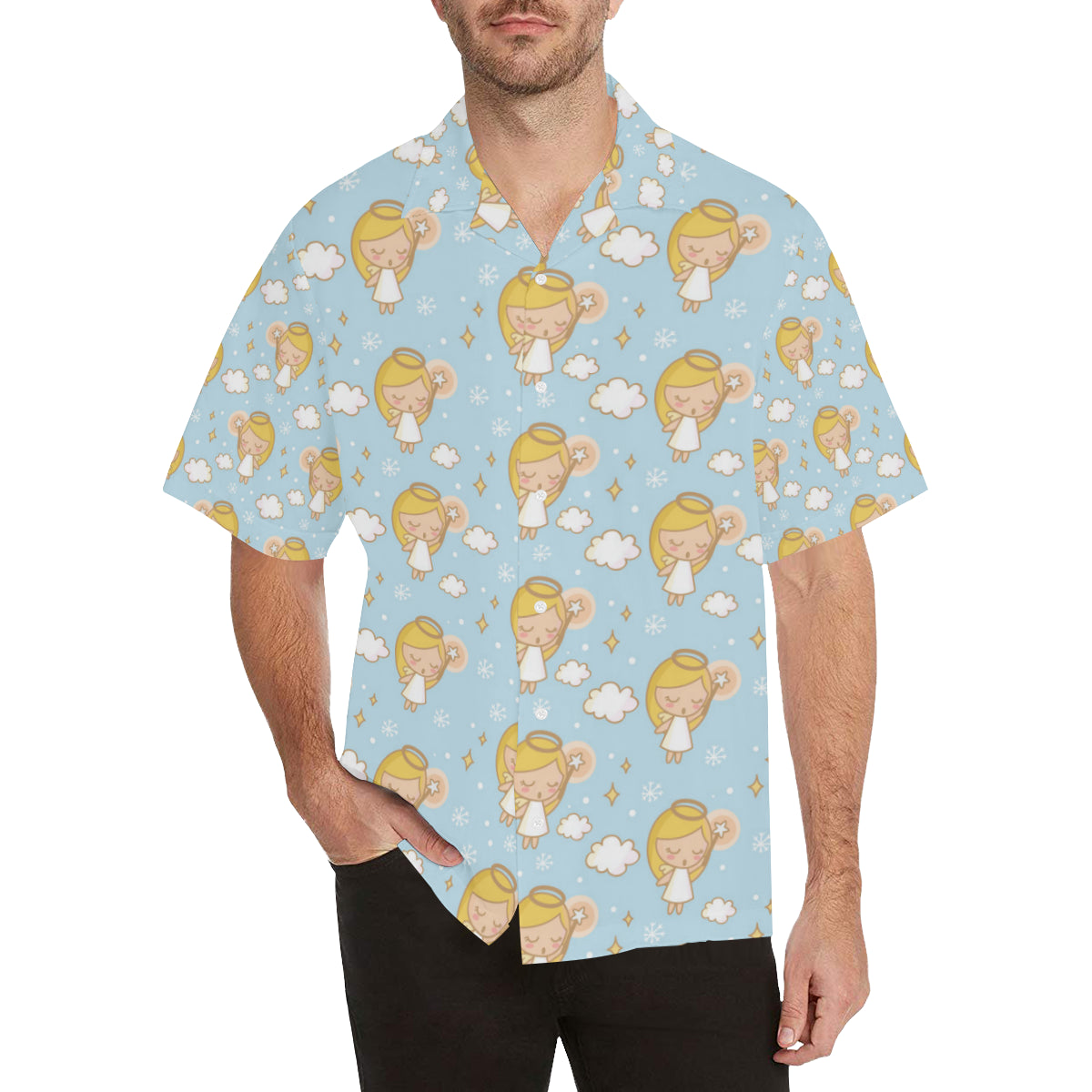 Angel Pattern Print Design 05 Men's Hawaiian Shirt