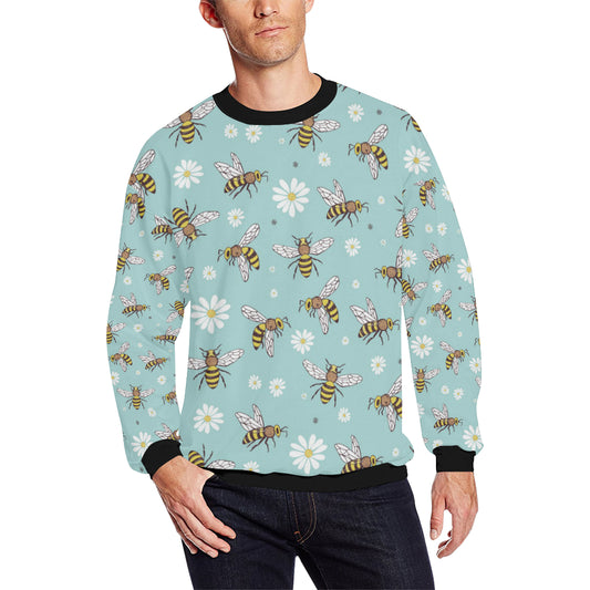 Bee Pattern Print Design BEE010 Men Long Sleeve Sweatshirt
