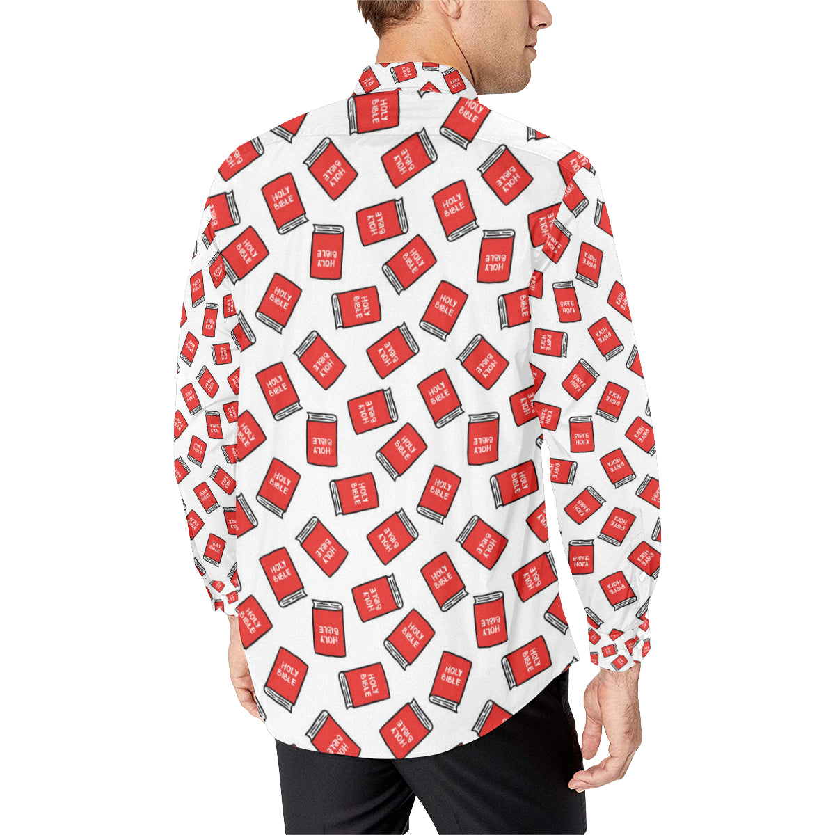 Bible Pattern Print Design 03 Men's Long Sleeve Shirt
