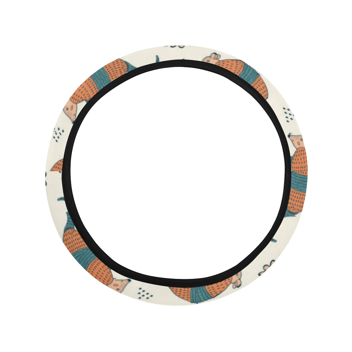 Armadillo Pattern Print Design 02 Steering Wheel Cover with Elastic Edge