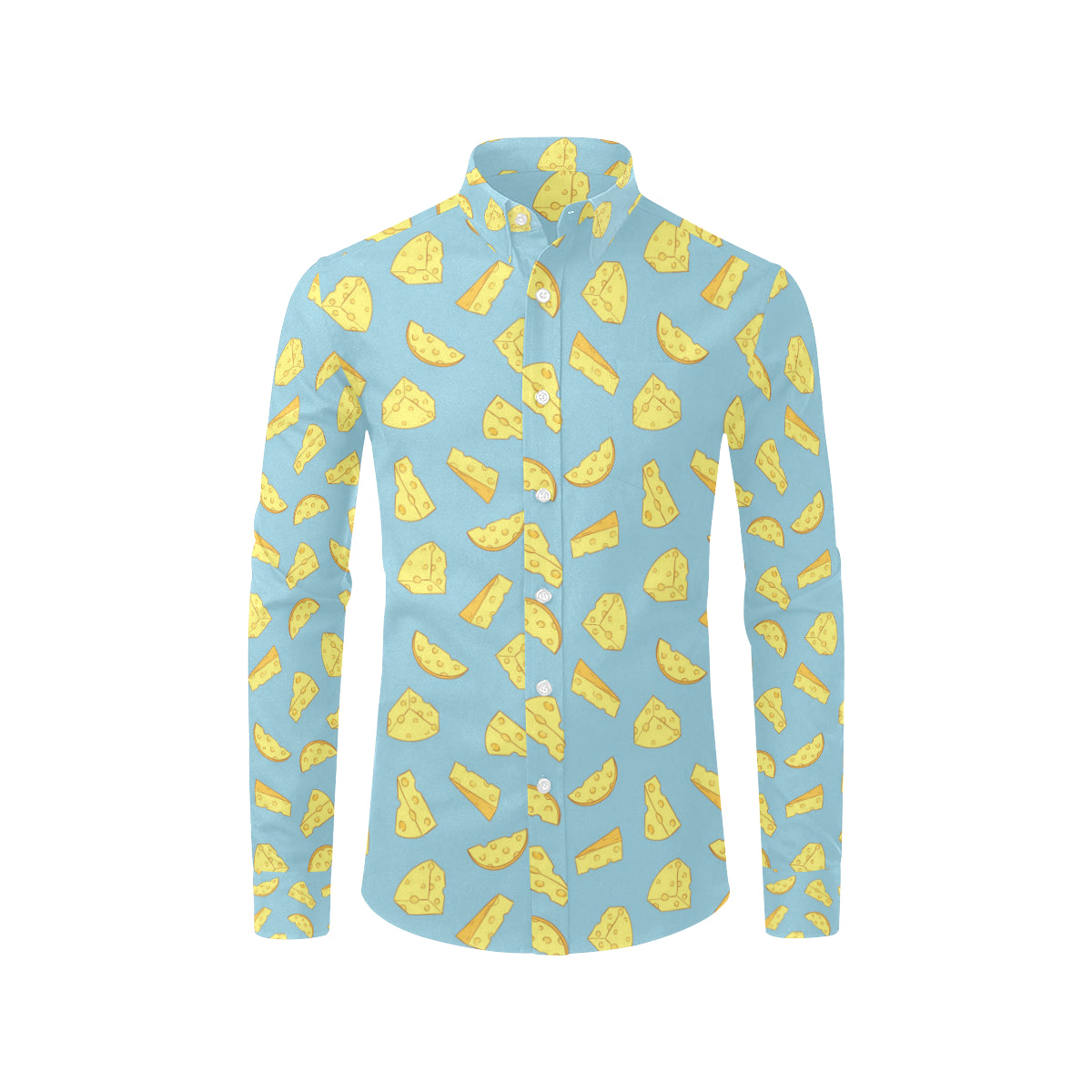 Cheese Pattern Print Design 04 Men's Long Sleeve Shirt