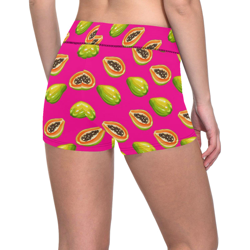 Papaya Pattern Print Design PP02 Yoga Shorts