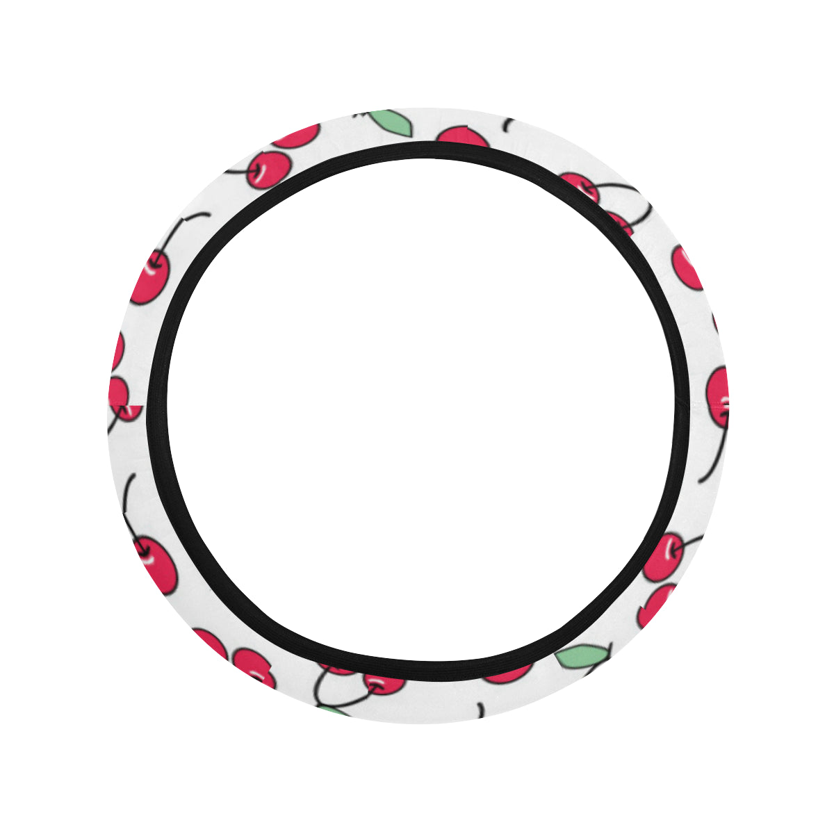 Cherry Pattern Print Design 03 Steering Wheel Cover with Elastic Edge