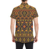 Navajo Pattern Print Design A06 Men's Short Sleeve Button Up Shirt