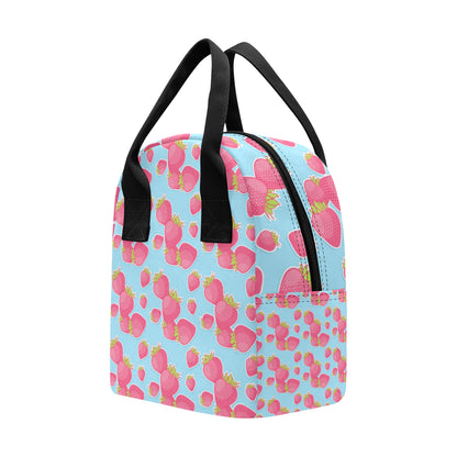 Strawberry Pattern Print Design SB04 Insulated Lunch Bag