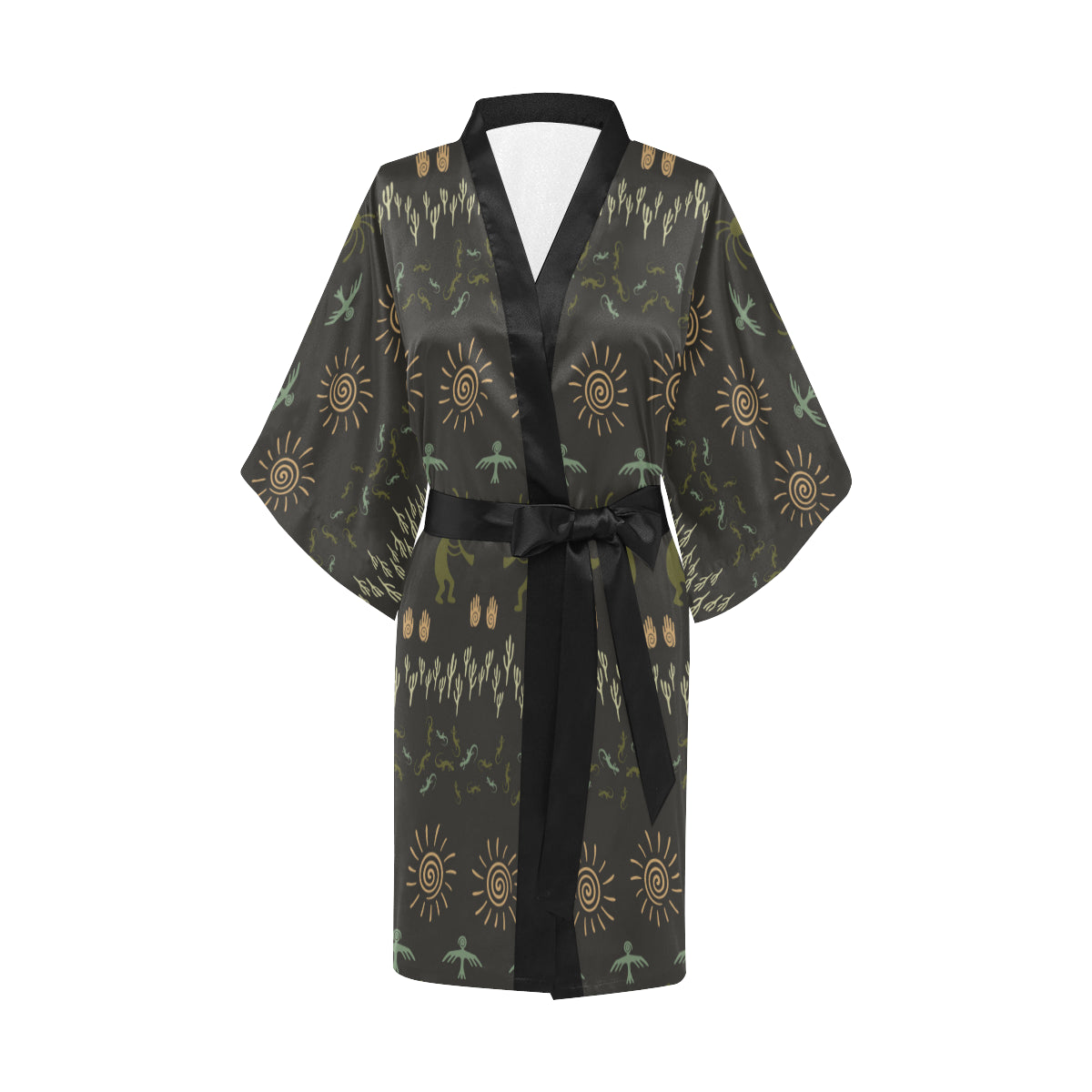 Mayan Pattern Print Design 04 Women's Short Kimono