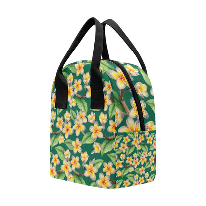 Plumeria Pattern Print Design PM07 Insulated Lunch Bag