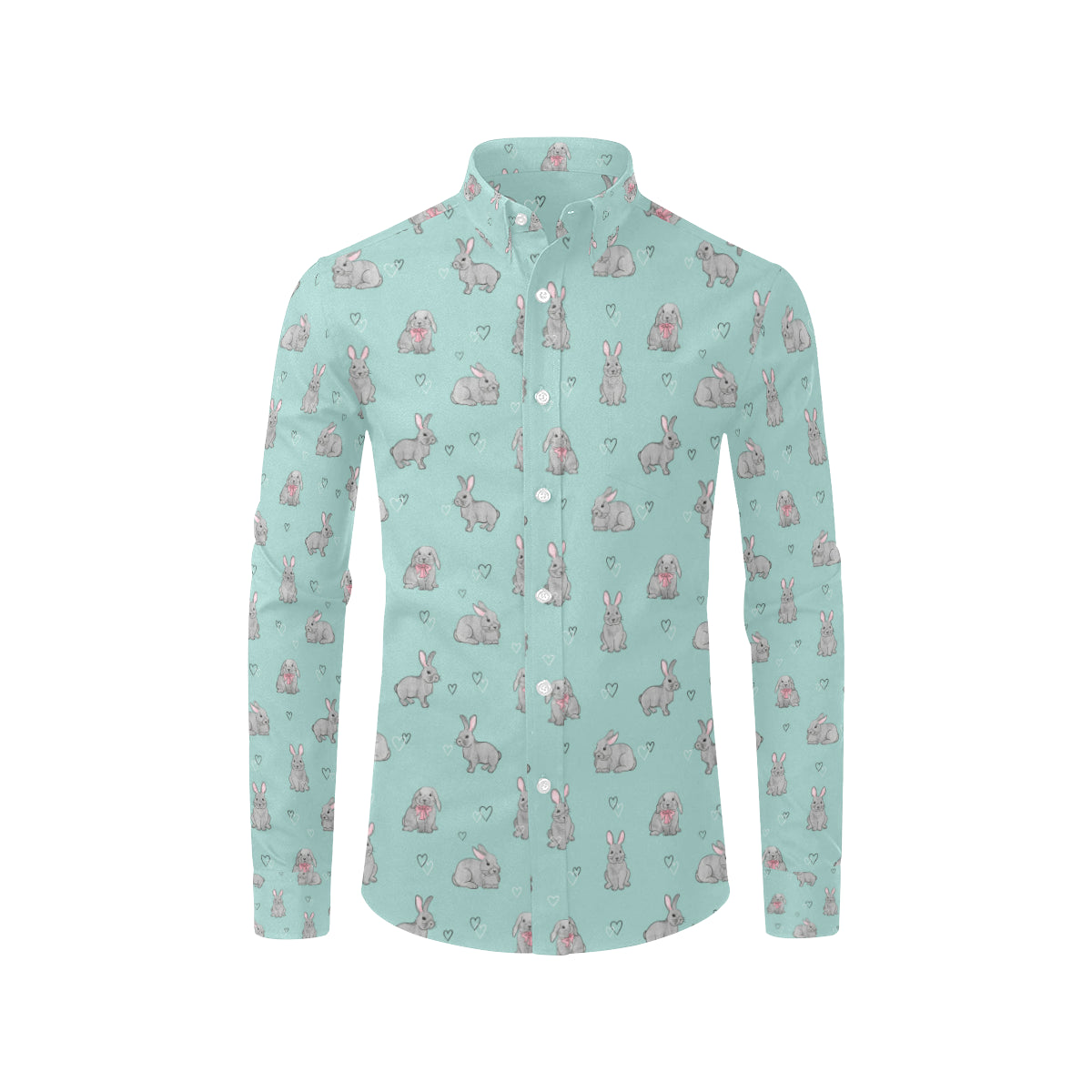 Bunny Pattern Print Design 02 Men's Long Sleeve Shirt