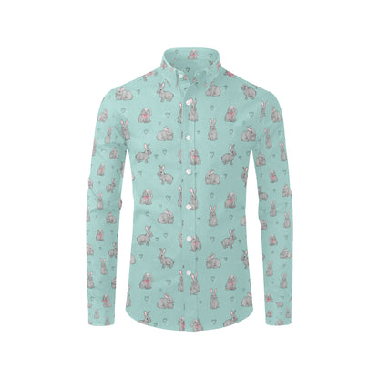 Bunny Pattern Print Design 02 Men's Long Sleeve Shirt