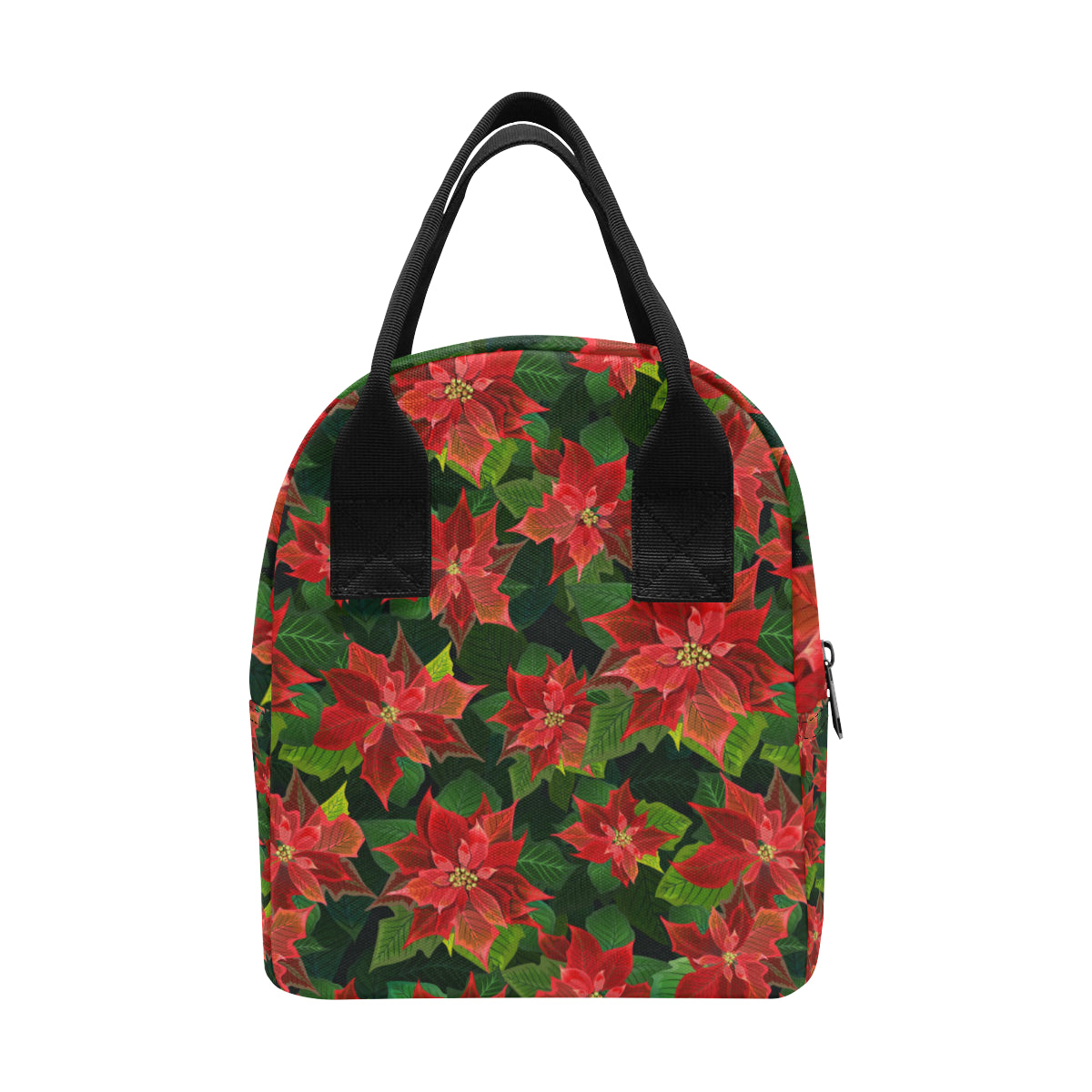 Poinsettia Pattern Print Design POT04 Insulated Lunch Bag