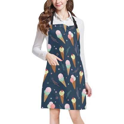 Ice Cream Pattern Print Design 04 Apron with Pocket