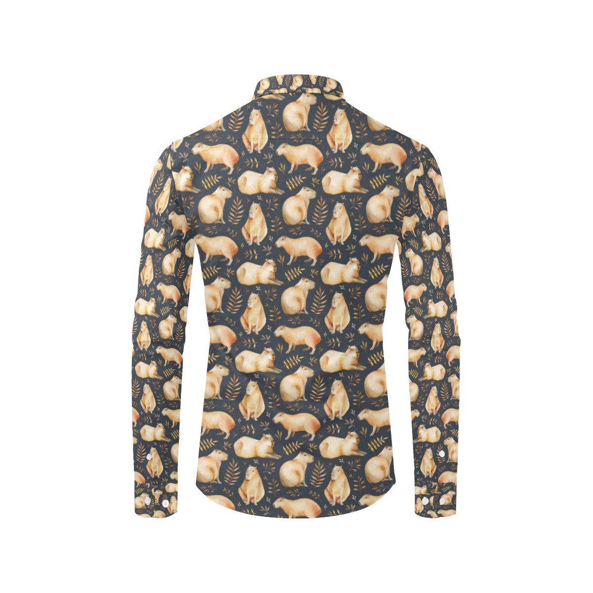 Capybara Pattern Print Design 02 Men's Long Sleeve Shirt