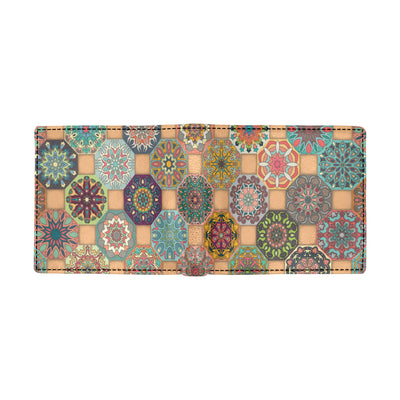 Boho Pattern Print Design 07 Men's ID Card Wallet