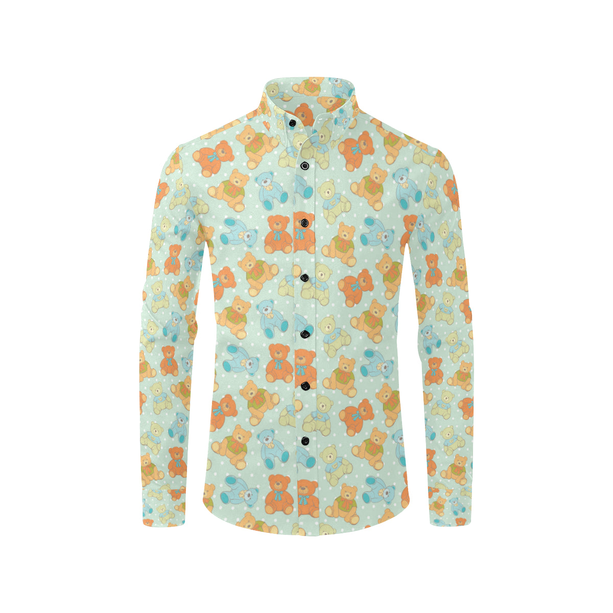 Bear Pattern Print Design 02 Men's Long Sleeve Shirt