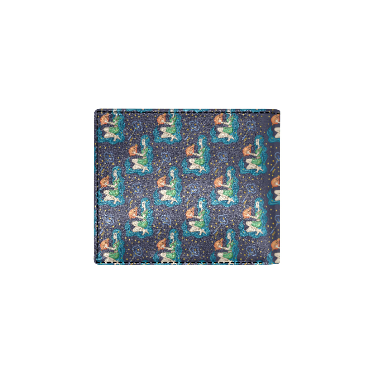 Aquarius Zodiac Pattern Print Design 03 Men's ID Card Wallet