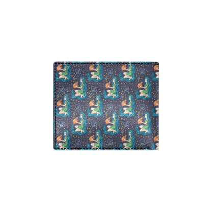Aquarius Zodiac Pattern Print Design 03 Men's ID Card Wallet