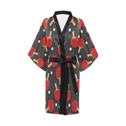 Ping Pong Pattern Print Design A05 Women's Short Kimono
