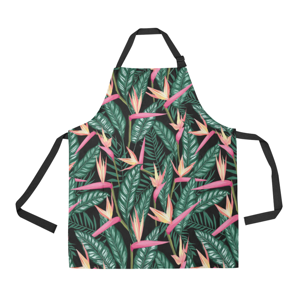 Bird Of Paradise Pattern Print Design BOP03 Apron with Pocket