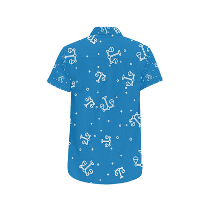 Libra Pattern Print Design 05 Men's Short Sleeve Button Up Shirt