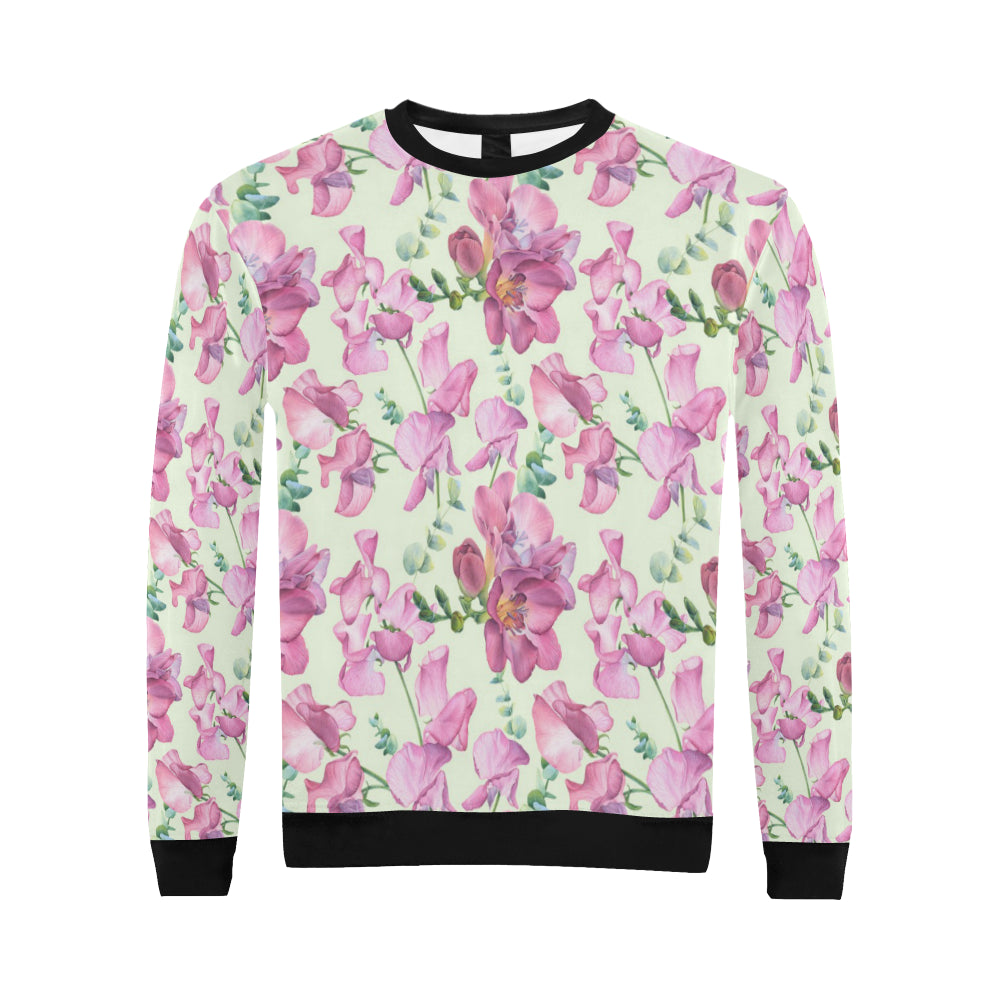 Peony Pattern Print Design PE011 Men Long Sleeve Sweatshirt