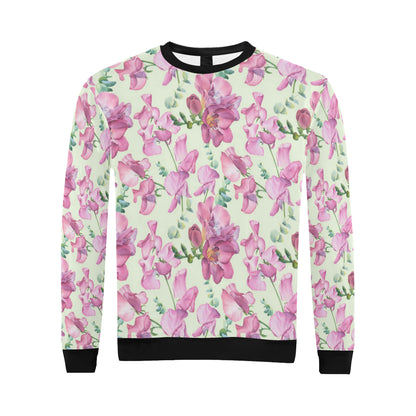 Peony Pattern Print Design PE011 Men Long Sleeve Sweatshirt