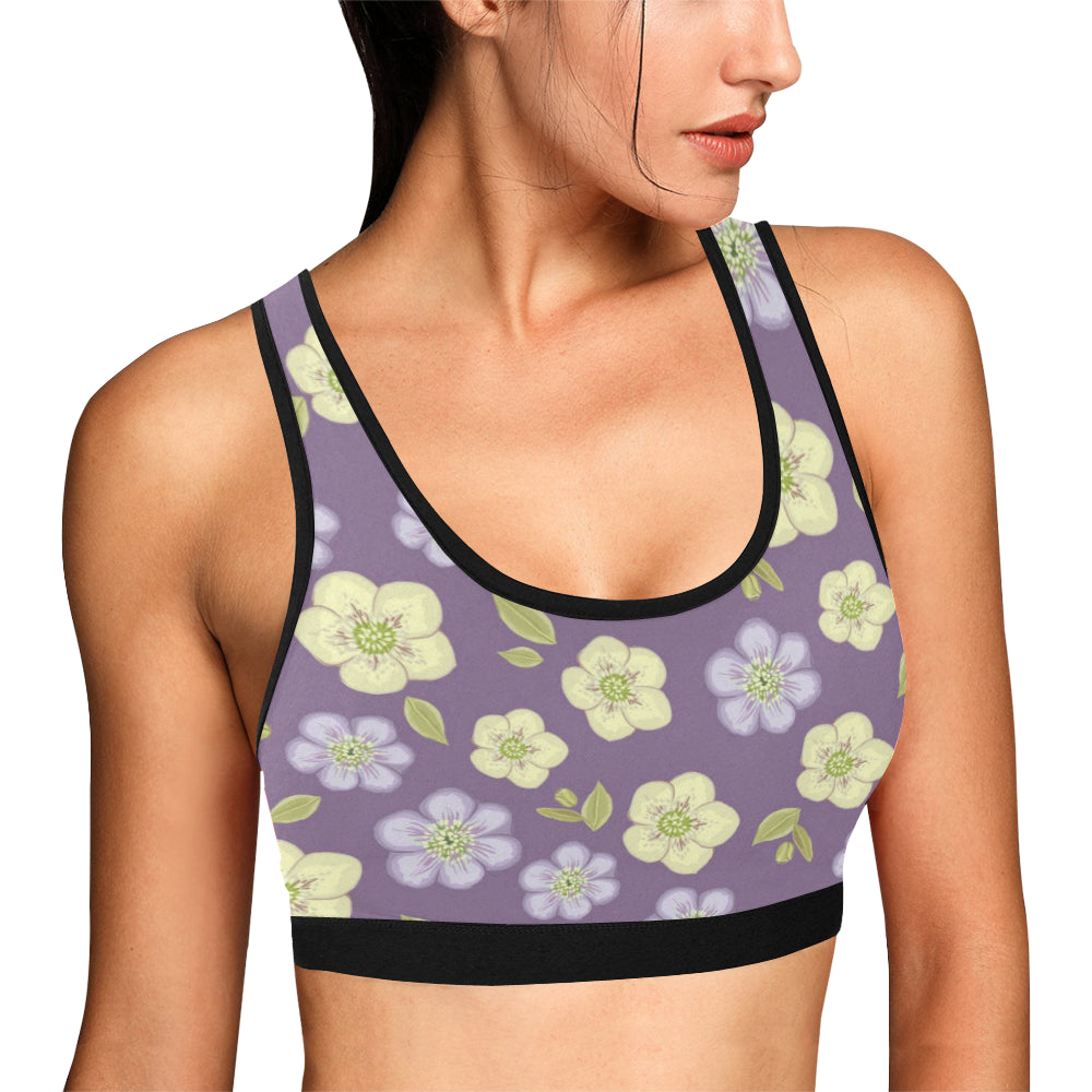 Anemone Pattern Print Design AM013 Sports Bra