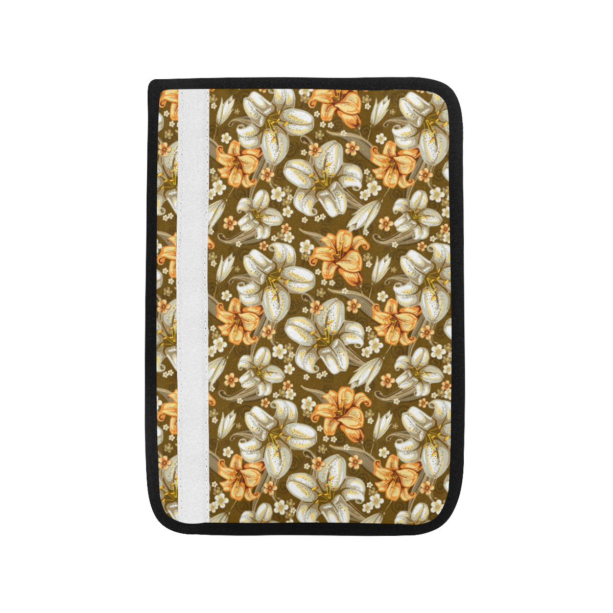 Lily Pattern Print Design 01 Car Seat Belt Cover
