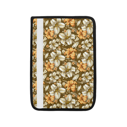 Lily Pattern Print Design 01 Car Seat Belt Cover