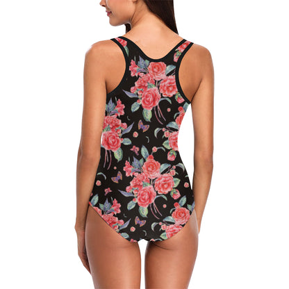 Camellia Pattern Print Design CM03 Women Swimsuit