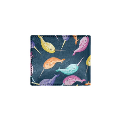 Narwhal Colorful Pattern Print Design 03 Men's ID Card Wallet