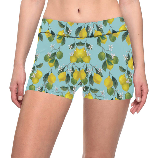 Lemon Pattern Print Design LM05 Yoga Shorts